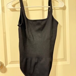Amazon Black Ribbed Bodysuit